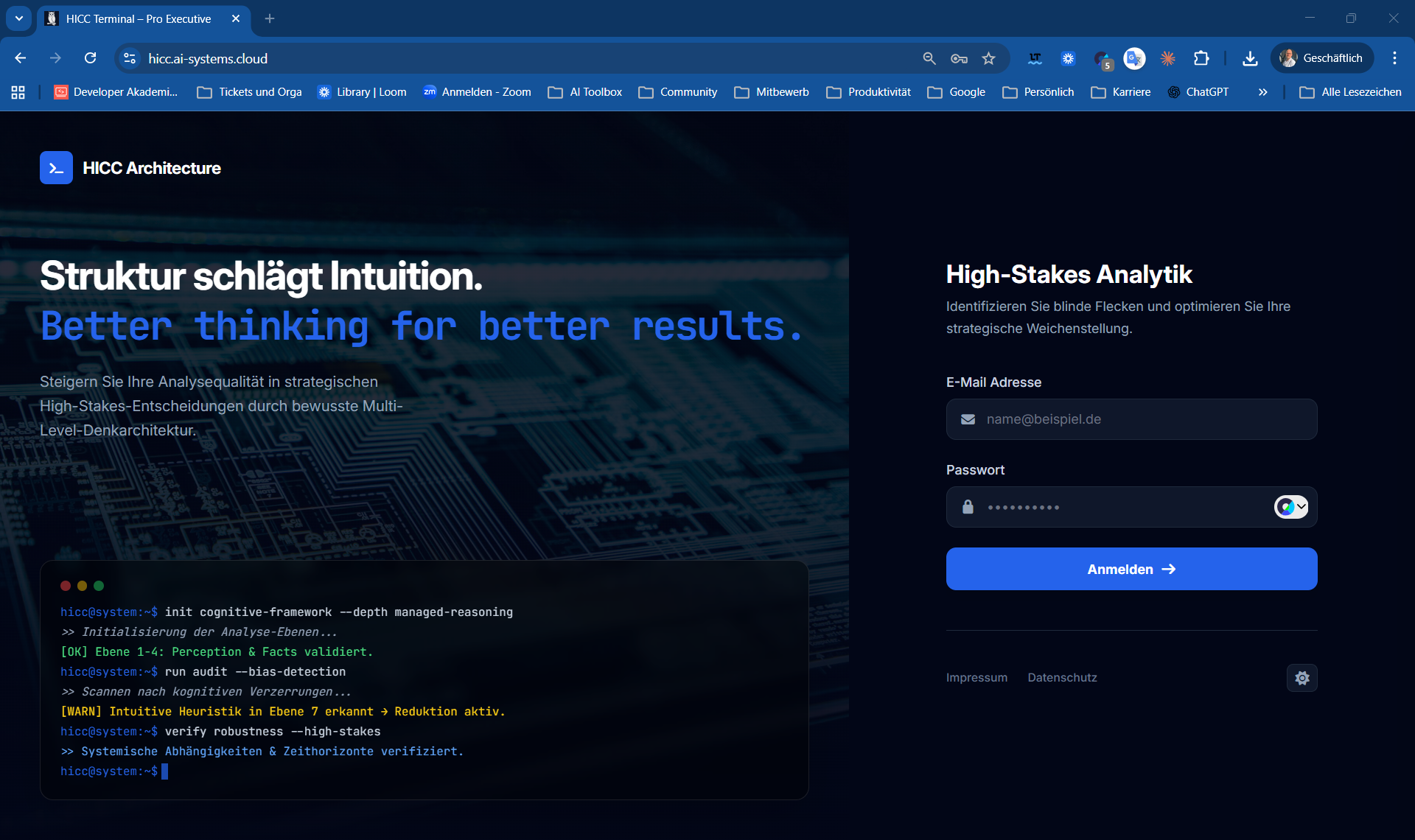 HiCC Terminal Screenshot